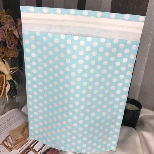 Mavi Beyaz Puantiyeli Hediye Torbası Bantlı Hediye Paketi Blue Packet 25x30 Cm - 2 Adet (Mavi), Doğum Günü Parti