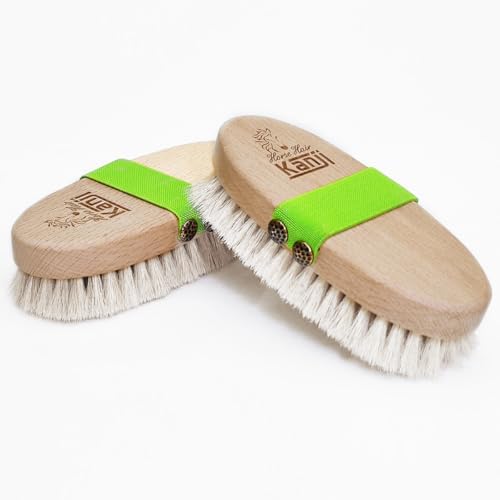 %100 Doğal At Kılı Masaj ve Kuru Fırçalama için Fıstık Yeşil Kemerli Vücut Peeling Selülit Fırçası