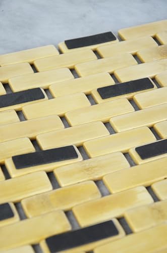 Premium Serisi 40x60 cm Doğal Bambu Banyo Paspası