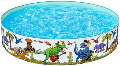 | Dinozor Çocuk Havuzu, Çocuk Yüzme Havuzu, Yer Üstü Şişirilebilir Havuz, Açık Bahçe Havuzu, 183 cm x 38 cm