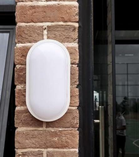 20W Oval Beyaz LED Armatür – IP65 Su Geçirmez Tavan/Duvar Lambası, 6500K Beyaz Işık, 2000 Lümen, 27x16.7 cm, İç ve Dış Mekan Kullanıma Uygun, Banyo Balkon Bahçe Aydınlatması