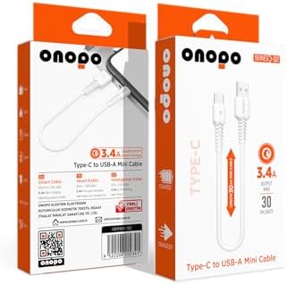 Uyumlu Type-C To USB Mini Kablo 3.4A Hızlı Şarj ve Data Kablosu 30cm - Q2 | 3.4A Hızlı Şarj | 480Mbps Veri Transferi | Kompakt Tasarım | 2 Yıl İthalatçı Garantisi