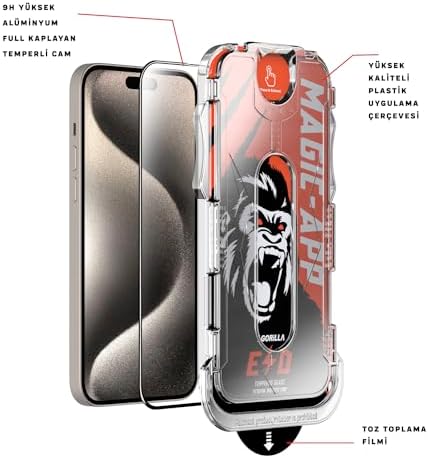 X-Gorilla 15 Pro Ekran Koruyucu Cam | 9H Kırılmaz Tam Kaplama, Tozsuz Uygulama ve Kırılmaz & Çizilmez (Şeffaf & Hayalet Seçenekleri)