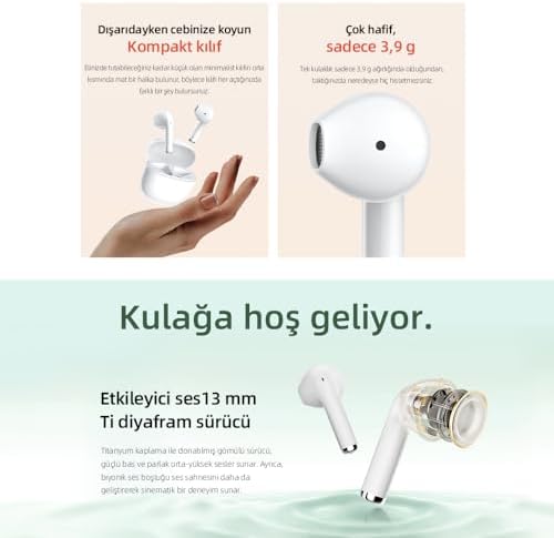 QCY AilyBuds Lite ENC Gürültü Engelleme Bluetooth 5.3 Kablosuz Kulaklık T29 Siyah