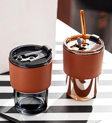 Deri Aksesuarlı Renkli Cam Mug Bardak