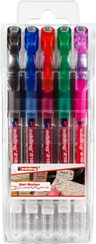2185 jel roller - siyah, kırmızı, mavi, yeşil, pembe - 5 kalem - 0,7 mm