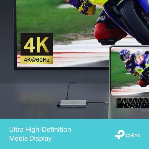 UH6120C, 1 HDMI, 1 100W Hızlı Şarj Portu, 1 USB-C, 2 USB-A 3.0 Port ve Type C den Gigabit Ethernet Dönüştürücü