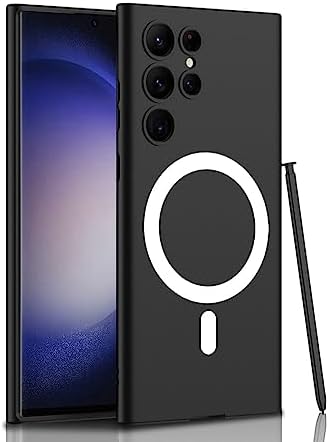 ZORE Galaxy İle Uyumlu S23 Ultra Kılıf Şarj Özellikli Kıpta Silikon Kapak Siyah