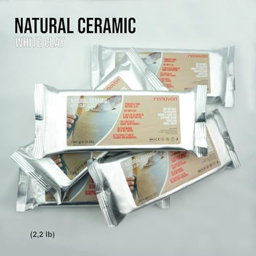 Seramik KİL Hamuru, Beyaz 1000 gr(1 KG) Fırınlamaya Gerek Olmayan Güzel Sanatlar Figür heykel Modelleme Oyun ve sınıfları için toksik olmayan doğal Kil