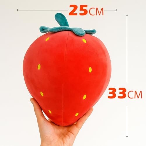 Kirmizi Çilek Figürlü Kırlent - Yastık | 33CM