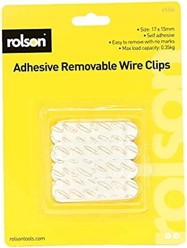 61336 12 Removable Self-Adhesive Wire Clips,, 17x15mm