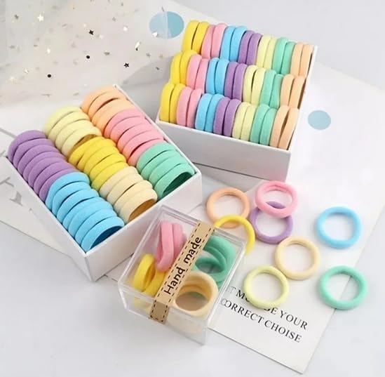 100 Adet Lastikli Havlu Toka Saç Tokası Orta Büyük Boy Esnek (Beyaz-Pembe-Sarı-Kahve-Mor)