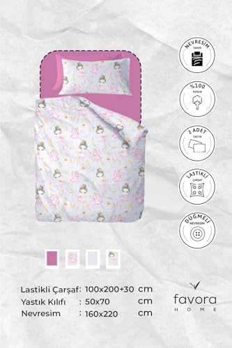 Balerin%100 Pamuk Tek Kişilik Nevresim Takımı - Gri