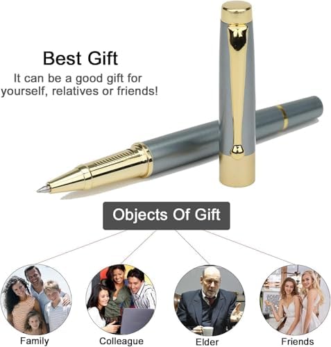 Tükenmez kalem, Uzman Kalem Seti, Metalik Gümüş Lake ve Krom Kaplama, 2 Adet Siyah Mürekkepli Yedek Uçlu Lüks Kalem, Ofis ve Profesyonel Kullanım İçin Hediye Seti