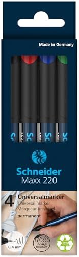 220 S -keçe kalem (kalıcı) 4'lü kılıf siyah/kırmızı/mavi/yeşil