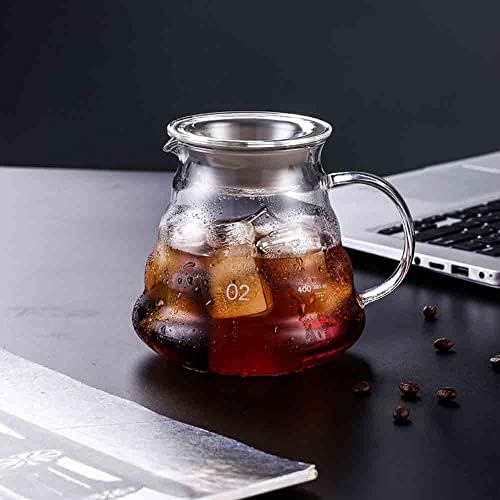 Cam Drip Kahve Servis Sürahisi - Drip Coffee Server - 600 ml - Dayanıklı Borosilikat Cam, Çok Renkli