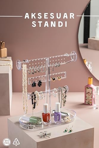 3 Katlı Polipropilen Takı Düzenleyici Organizer | Modern ve Şık Takı Standı
