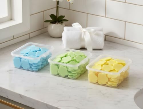 3 Kutu Toplam 200 Yaprak Mini Taşınabilir Kokulu Çiçek Şekilli Tek Kullanımlık Sabun Yaprakları - Okul Piknik Kamp Tatil Otel İçin Tek Kullanımlık Hijyenik El Sabunu Sihirli Sabun