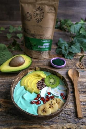 Kuru Yeşil Hindistan Cevizi Kasesi - El Yapımı Coconut Bowl - Atıştırmalık, Sos ve Çerez Kasesi