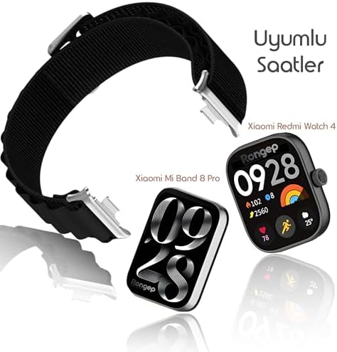 ile Uyumlu Travel Serisi Kordon 5/4/Mi Band 9 Pro/8 Pro için Nefes Alabilen Konforlu Tasarım Bileğe Göre Ayarlanabilen Yedek Mi Band 9 Pro Kordonu (-Siyah)