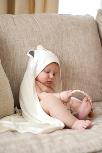 Pamuk Bambu Havlu Kundak - Ayıcık Kulak Desenli Banyo Havlusu - 75X75 cm