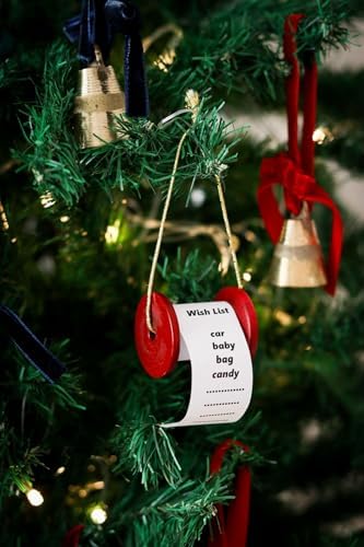 & Yılbaşı Ağacı Süsü Kırmızı Dilek Hediye Liste Makarası