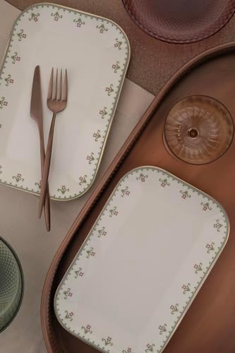 Porselen Minas 2 Parça 26x17 Santimetre Kayık Tabak, Goblen