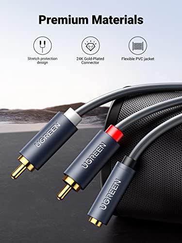 3.5 mm Girişi Aux to 2 RCA Ses Aktarma Kablosu 1 Metre