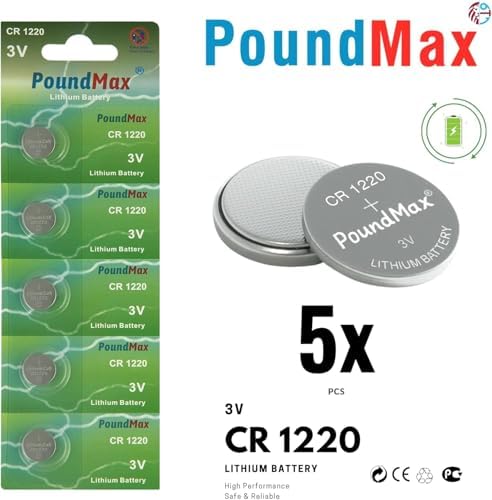 5 Adet CR1220 DL1220 1220 LIR1220 3V Lityum Pil Lityum Düğme Pil, Küçük elektronik cihazlar için araba anahtarları, uzaktan kumandalar, teraziler, saatler ölçüm cihazları ve hesap makineleri