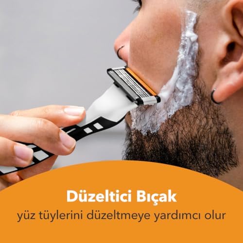 BIC Hybrid 5 Flex Erkek Tıraş Bıçağı 1 Sap ve 2 Yedek Başlık (5 Bıçak), 5 Nano Teknolojik Titanyum Bıçak, E Vitamini ile Zenginleştirilmiş Geniş Kayganlaştırıcı Bant