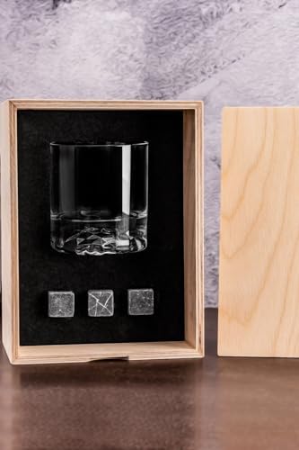 Ahşap Kutulu Viski Kadeh Seti Viski Bardağı - Ahşap Kutu Seti