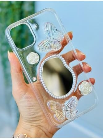 11 ile Uyumlu 3d Oyuncak Aynalı Kelebek Tasarımlı Yumuşak Silikon Kılıf