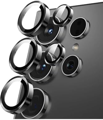 Galaxy S25 Ultra ile Uyumlu 5 Parça Kamera Lens Koruyucu Temperli Cam (Siyah)