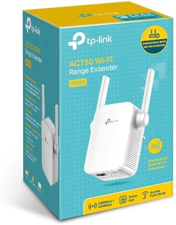 RE205, AC750 Wi-Fi Menzil Genişletici, 2 Harici Anten ve 1 Ethernet Bağlantı Noktalı Wi-Fi Güçlendirici/Hotspot, Access Point Modu, Tüm Wi-Fi Yönlendiriciler ile Çalışır