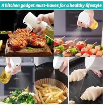 2 Adet Şeffaf Air Fryer Yağ Spreyi Salata ve Fırın İçin Yağ Püskürtücü Çok Amaçlı Yağdanlık