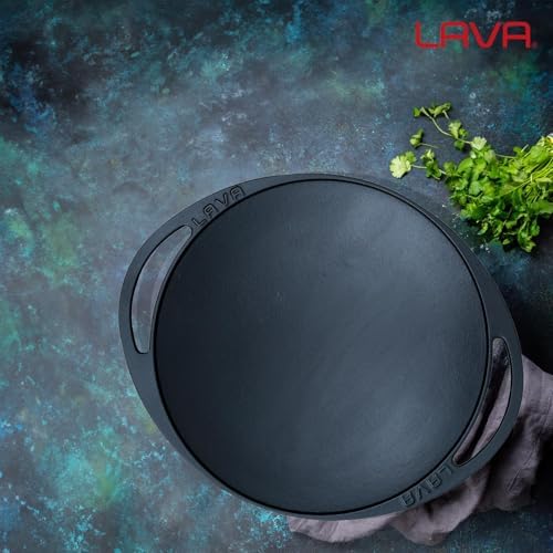 Döküm Kavurma Tavası, Metal Kulplu, 28cm, Siyah