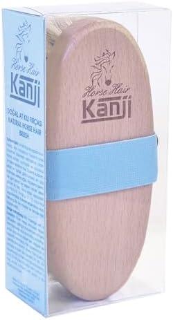 %100 Doğal At Kılı Masaj ve Kuru Fırçalama için Bebe Mavi Kemerli Vücut Peeling Selülit Fırçası