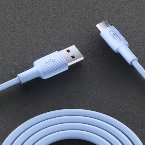 12W USB-A to Type-C Silikon Hızlı Şarj ve Data Kablosu Mavi 1 Metre