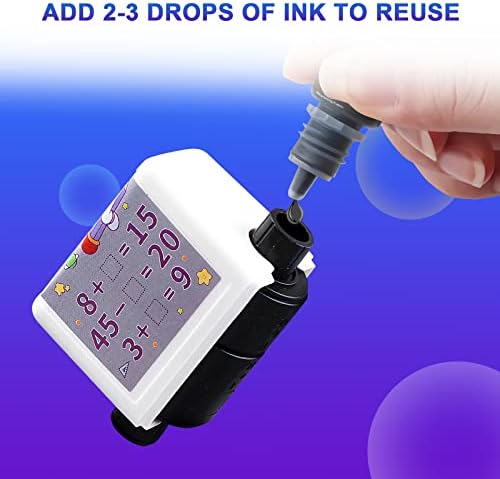 Roller dijital öğretim mührü, 2'si 1 arada ek ve çıkarma silindir damgası, yeniden kullanılabilir hesaplamalı matematik eğitim oyuncak damgası, matematik pratik soruları 100