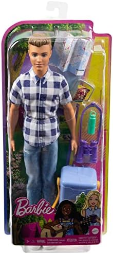 Ken Kampa Gidiyor Oyun Seti Ken ve aksesuarları, 3 yaş ve üzeri için oyuncak HHR66