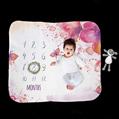 Tasarımlı Doğum Hediyesi Aylık Konsept Fotoğraf Battaniyesi 100x120 cm