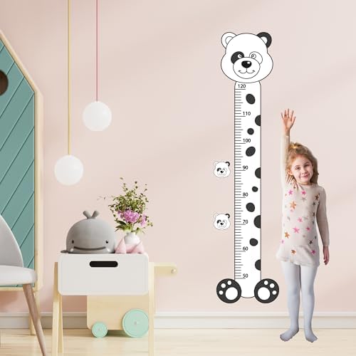 Temalı Çocuk Boy Ölçer – Siyah Beyaz Minimal Duvar Dekoru