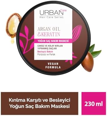 Argan Yağı & Keratin Kolay Kırılan Saçlara Özel Yoğun Saç Bakım Maskesi 230 ml- Vegan
