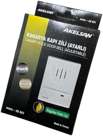 AK-901 Kanarya Kapı Zili – Tek Sesli, AC 12-15V, 12V Zil Trafosu ile Uyumlu, Kompakt ve Dayanıklı Tasarım, Ev ve Ofis İçin