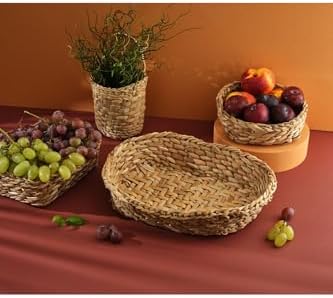 Ulu Ahşap Hasır El Örgü Battal Boy Ekmeklik