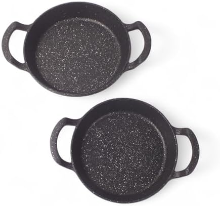 2'li Granit Alüminyum Döküm Sahan Seti | Yapışmaz Yumurta & Kızartma Tavası | Granit Omlet Tavası (18cm + 20cm) | Eşit Isı Dağılımı ve Dayanıklı