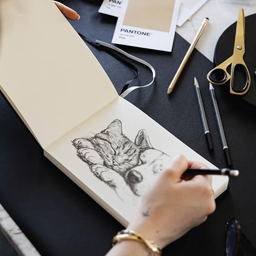 21x15 Sert Kapak 80 Yaprak 140 gr. Eskiz Defteri - Book – Siyah