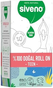 Siveno%100 Doğal  Teen Girl Genç Kız Deodorant Ter Kokusu Önleyici Bitkisel Lekesiz Vegan 50 ml