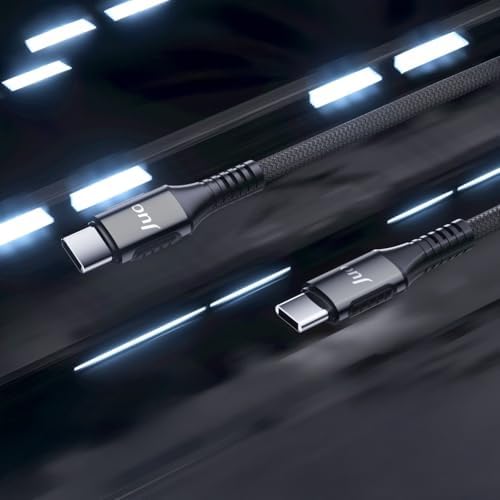 100W 5A E-Mark Çipli PD Type-C to Type-C Örgülü Hızlı Şarj ve Data Kablosu 1 Metre