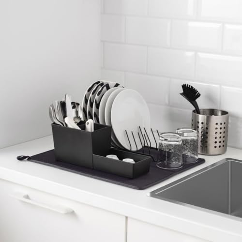 Bulaşık Kurutma Matı Tezgah Üstü Bulaşık Suyu Emici 44x33cm Kurutucu Bulaşık Altlığı (Lacivert, 44cmx33cm)